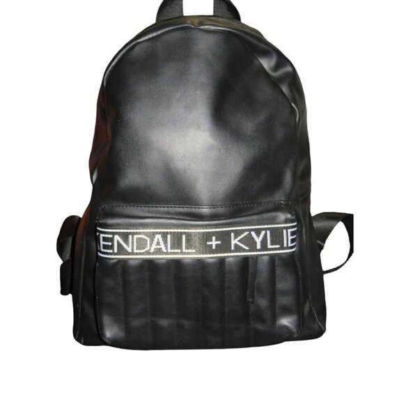 Kendall & Kylie Emily Black 100% Vegan Leather Backpack with 13" Laptop Pocket - Picture 1 of 9